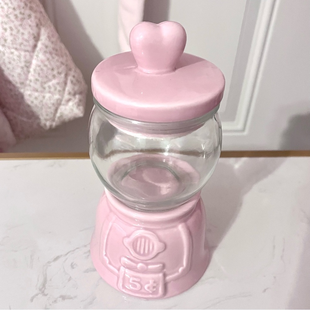 Valentines Pink Glass Jar - Picture 2 of 2
